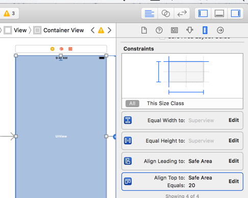 Double click top constraint