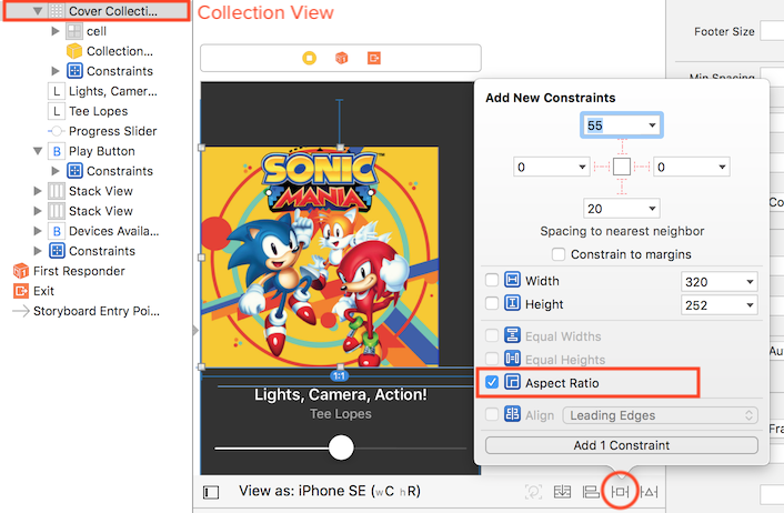 Aspect ratio constraint