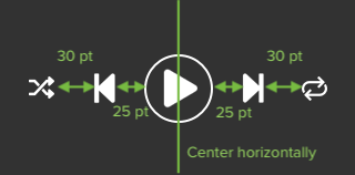 Spacing between buttons